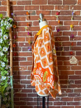 OOAK Summer Collection - Upcycled The Beatles Inspired Vintage Kantha Jacket