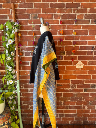 OOAK Spring Collection- Upcycled Lake Maroon Colorado Inspired Hi Lo Kantha Poncho Top