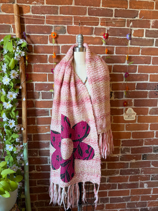 OOAK Autumn Collection- Upcycled Flower Kantha Patchwork Soft Oversized Scarf