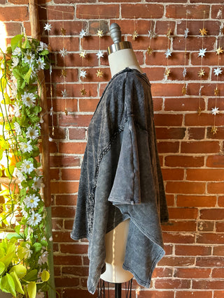 OOAK Autumn Collection - Upcycled Flower Patchwork Poncho Style Top 🌼