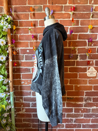 Good Vibes Cactor Flower Sun Cropped Hoodie Sweatshirt - Fair Trade Made - 100% Cotton