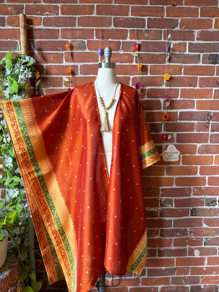 Summer Dreams 100% Silk Poncho Robe- Fair Trade Made