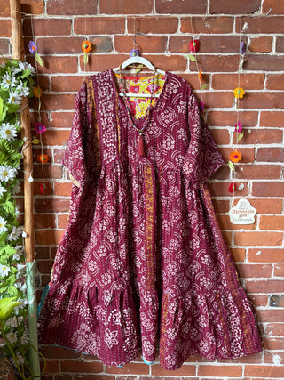Coffee In The Morning Kantha Dress - Fits up to 3X