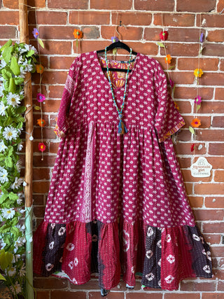Coffee In The Morning Kantha Dress - Fits up to 3X