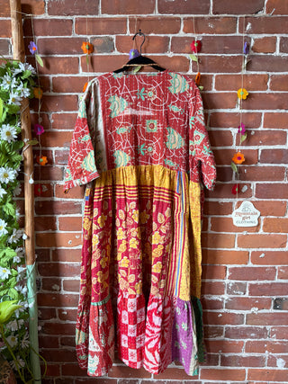 Coffee In The Morning Kantha Dress - Fits up to 3X
