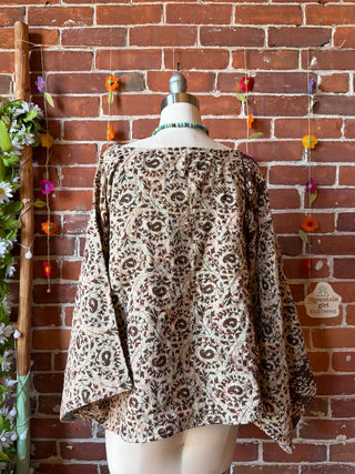 OOAK Spring Collection - Reversible Cosmic Drift Kantha Poncho Top - 2 Tops in 1