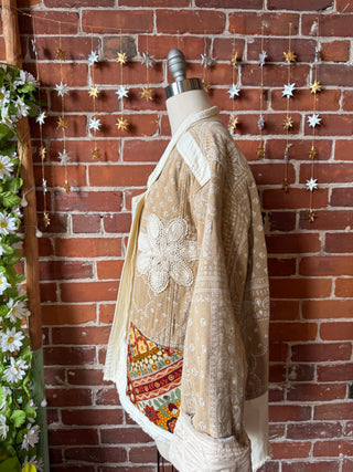 OOAK Winter Collection - Oversized Upcycled Quilted Patchwork Brown Paisley Jacket