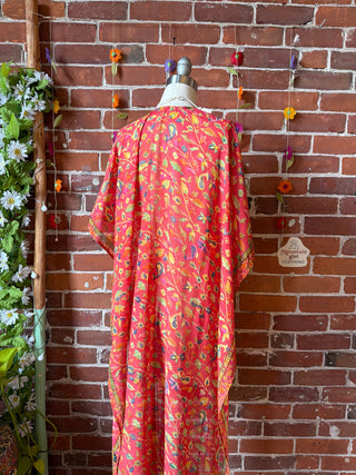 Summer Dreams 100% Silk Poncho Robe- Fair Trade Made