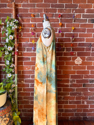 OOAK Spring Collection - Tie Dye Callisto Kantha Crescent Moon Tank Top Maxi Dress