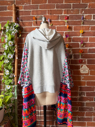 OOAK Summer Collection- Upcycled Homebody Vintage Fabric Hoodie Poncho