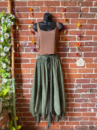 Moss Green Handkerchief Patchwork Spin Skirt - Fair Trade Made