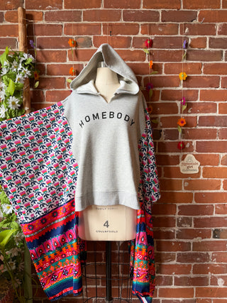 OOAK Summer Collection- Upcycled Homebody Vintage Fabric Hoodie Poncho