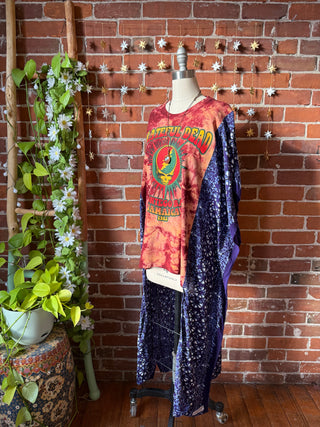 OOAK Autumn Collection - Grateful Dead Inspired Boho Tie Dye Hi Lo Poncho Top