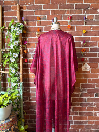 Summer Dreams 100% Silk Poncho Robe- Fair Trade Made