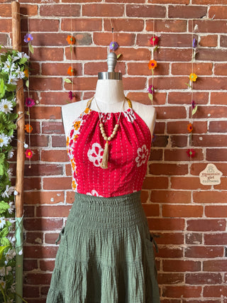Size 0-12 In Bloom Reversible Kantha Halter Top