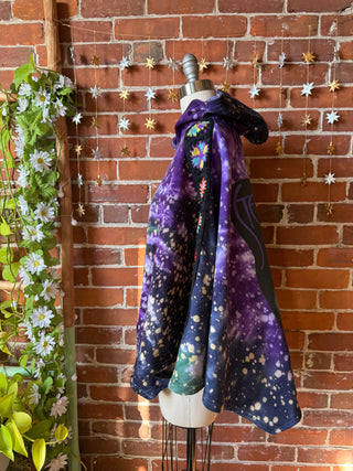 OOAK Winter Collection- Stevie Silver Springs Tie Dye Granny Square Hoodie Poncho