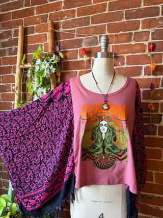 Size Small Billy Strings Inspired Cropped Poncho Top