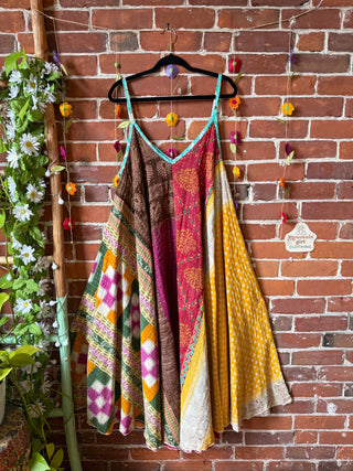 Coffee In The Morning Midi Kantha Summer Dress With Pockets - Fits up to 2X