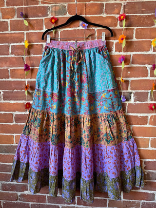 Penelope Patchwork Skirt with Pockets