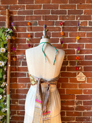 Size 14-20 In Bloom Reversible Kantha Halter Top - 100% Cotton - Fair Trade Made