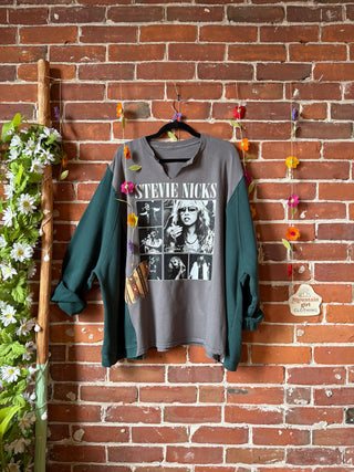 OOAK Summer Collection- Upcycled Stevie Nicks Inspired Butterfly Patch Hybrid Sweatshirt Top