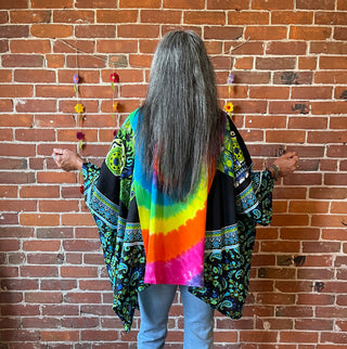 Upcycled Grateful Dead Inspired  Poncho Top