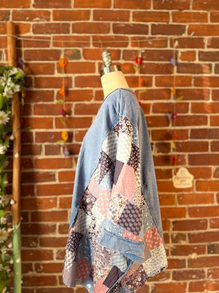 OOAK Autumn Collection - Upcycled Flower Patch Patchwork Poncho Style Top 🌼