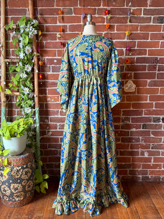 Delphia Recycled Ruffle Sari Dress w/ Pockets - Tall Length