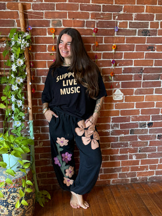 Good Vibes Artisan Bloom Floral Lounge Sweatpants