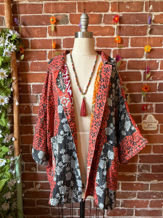 OOAK Summer Collection - Upcycled AC/DC Inspired Vintage Kantha Jacket