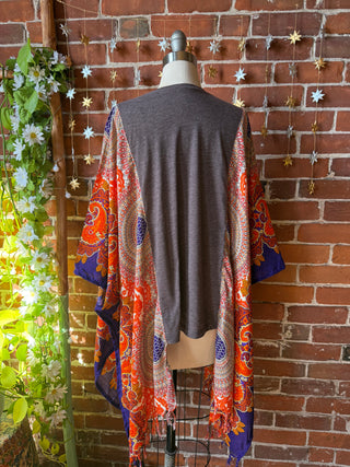 OOAK Autumn Collection - Upcycled Oak Bluffs Hi Lo Poncho Top
