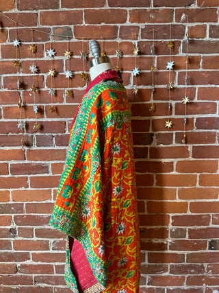 Reversible Gemini Kantha Cocoon Shawl