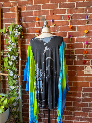 OOAK Summer Collection- Upcycled Tie Dye Flowy Poncho Top
