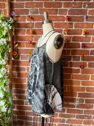 Zen Spiral Tie Dye Grey Top