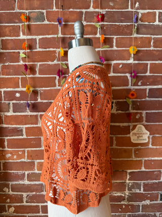 Boho Crochet Overlay Top- Multiple Colors Available - 100% Cotton