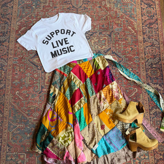 Support Live Music Cropped Tee - Available in Black or White