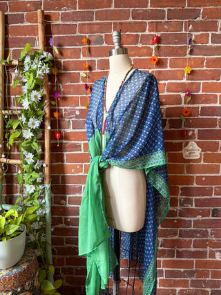 Summer Dreams 100% Silk Poncho Robe- Fair Trade Made