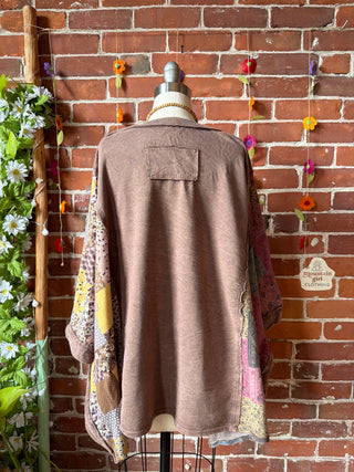 OOAK Summer Collection - Upcycled Flower Patch Patchwork Poncho Style Top 🌼