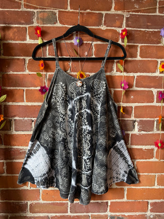 Zen Spiral Tie Dye Grey Top