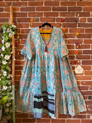 Coffee In The Morning Kantha Dress - Fits up to 3X