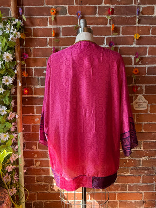 Autumn Moon Silky Flowy Kimono - Fair Trade Made - Final Sale