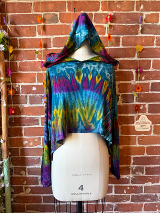 Dark Side of the Moon Rainbow Cropped Tie Dye Hoodies - Multiple Colors Available - Fair Trade Made
