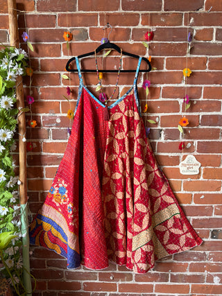 Coffee In The Morning Midi Kantha Summer Dress With Pockets - Fits up to 2X