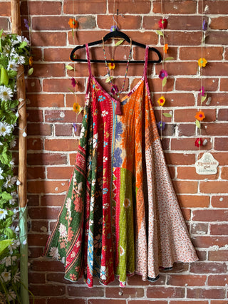 Coffee In The Morning Midi Kantha Summer Dress With Pockets - Fits up to 2X