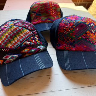 Mystery Print Huipile Embroidered Hat - One of A Kind - Fair Trade Made
