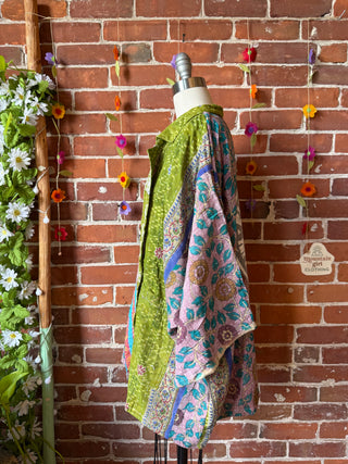 OOAK Summer Collection - Upcycled  Pink Floyd Inspired Vintage Kantha Jacket