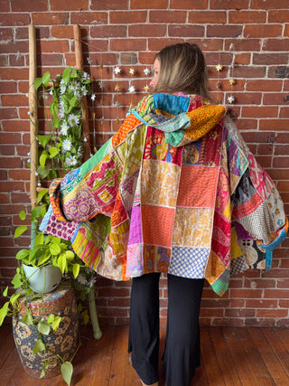 Oversized Juniper Kantha Patchwork Hoodie