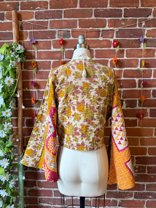 Reversible Nova Kantha Bell Sleeve Wrap Top