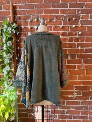 OOAK Winter Collection - Upcycled Crescent Moon Poncho Style Top 🌼