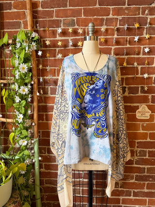 Pearl Classic Rock Tie Dye Boho Hi Lo Poncho Top